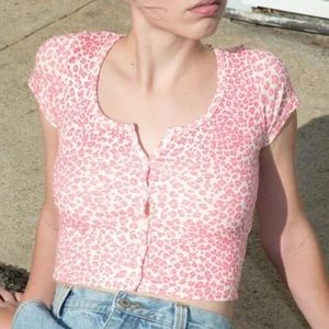 Brandy Melville Pink Cheetah Zelly Top RARE